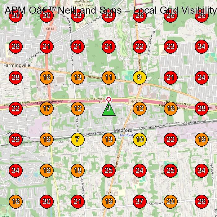 APM Oâ€™Neill and Sons GeoGrid visibility map for Paving Contractor in None